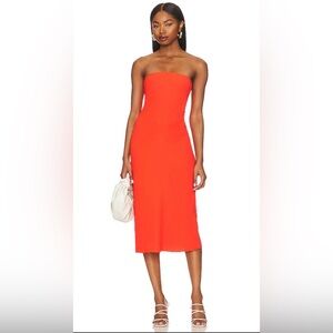 Amanda Uprichard Shiran Dress in Electric Rouge | REVOLVE